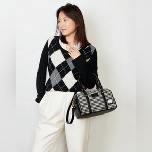 Islander Harris Tweed Medium Duffle Bag - Houndstooth